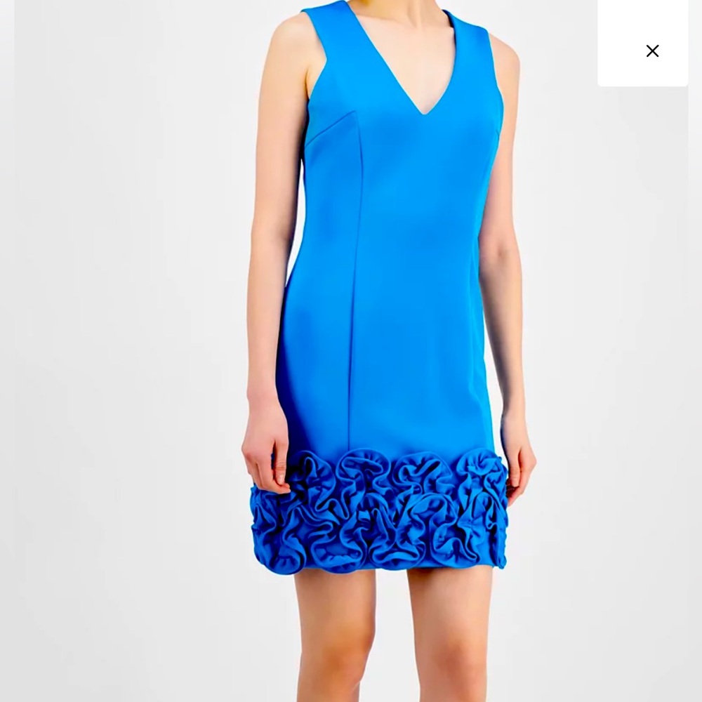 NWOT Donna Ricco Cupcake Hem Scuba Sheath Size 12 aqua